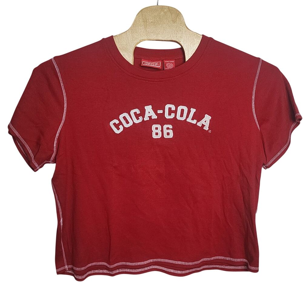 Womens Coca Cola 86 T Shirt 22W 24W Red Stitched short sleeve cropped Tee
